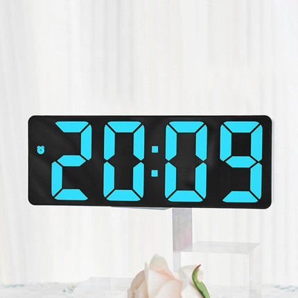 LED digital clock, Blue display, USB cable, Black/Blue