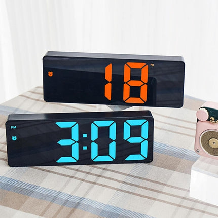 LED digital clock, Blue display, USB cable, Black/Blue