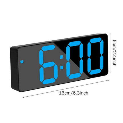 LED digital clock, Blue display, USB cable, Black/Blue