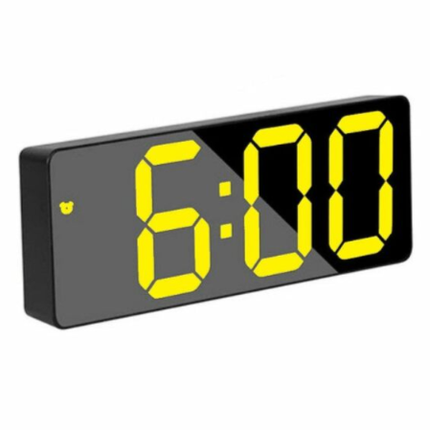 LED digital clock, yellow display, with usb cable, Black/yellow (GH0712L)