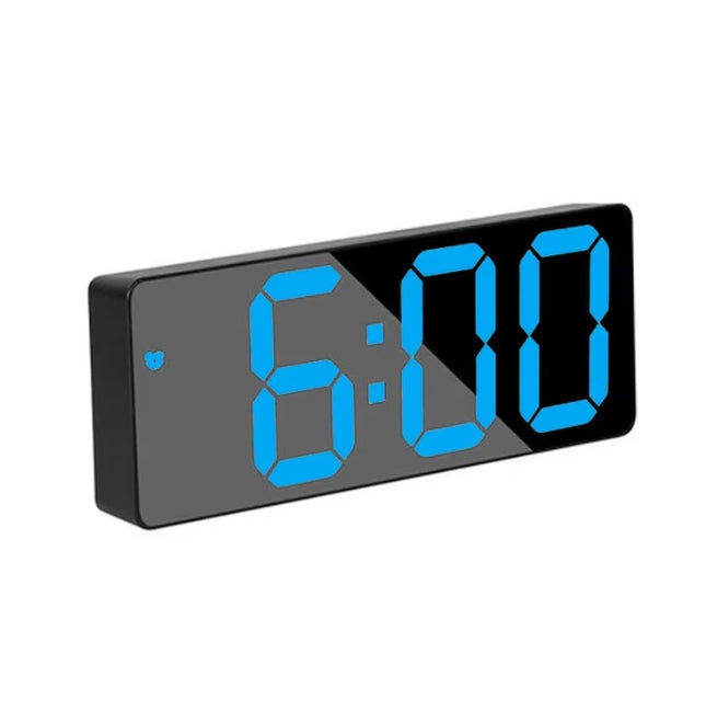 LED digital clock, Blue display, USB cable, Black/Blue